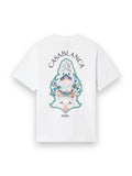 CASABLANCA WHITE HOTEL EMBLEM SHORT SLEEVE T-SHIRT