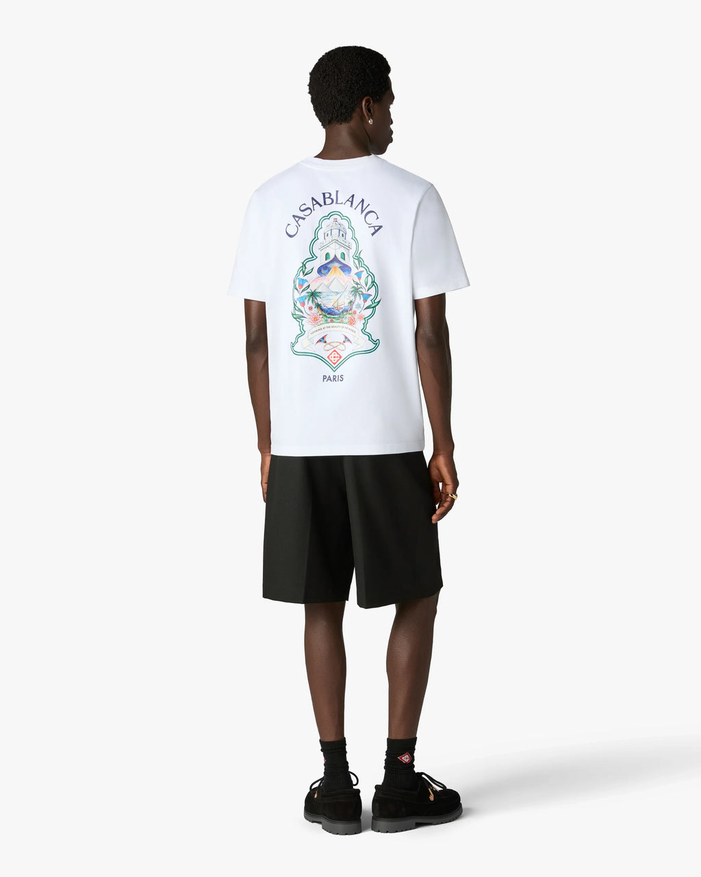 CASABLANCA WHITE HOTEL EMBLEM SHORT SLEEVE T-SHIRT — vista 3