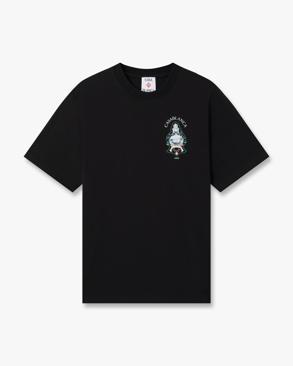 CASABLANCA BLACK HOTEL EMBLEM SHORT SLEEVE T-SHIRT — vista 6