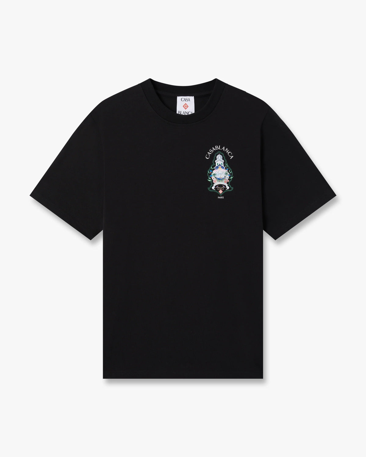 CASABLANCA BLACK HOTEL EMBLEM SHORT SLEEVE T-SHIRT — vista 6