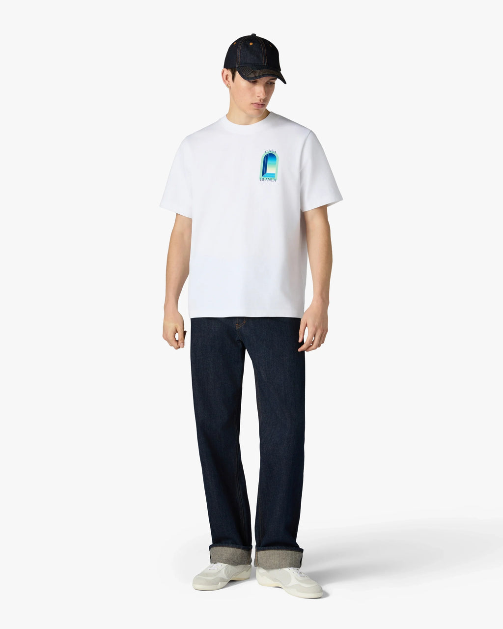 CASABLANCA WHITE & MINT L'ARCHE SHORT SLEEVE T-SHIRT — vista 2