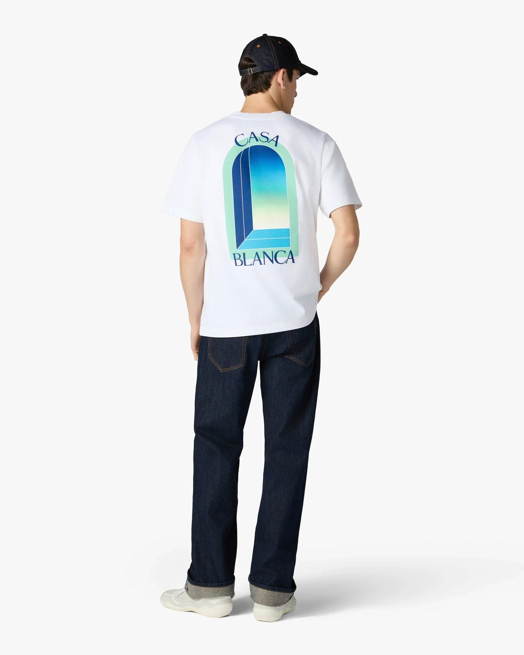 CASABLANCA WHITE & MINT L'ARCHE SHORT SLEEVE T-SHIRT — vista 3