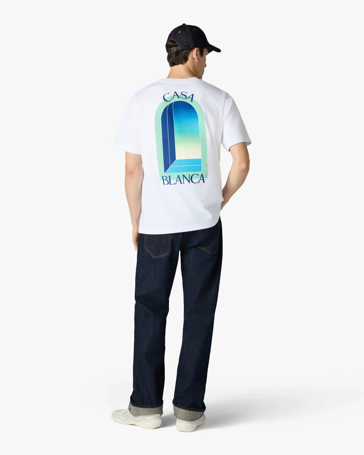 CASABLANCA WHITE & MINT L'ARCHE SHORT SLEEVE T-SHIRT — vista 3