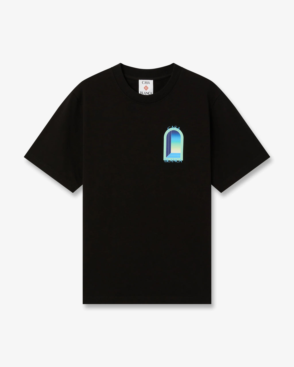CASABLANCA BLACK & MINT L'ARCHE SHORT SLEEVE T-SHIRT — vista 6