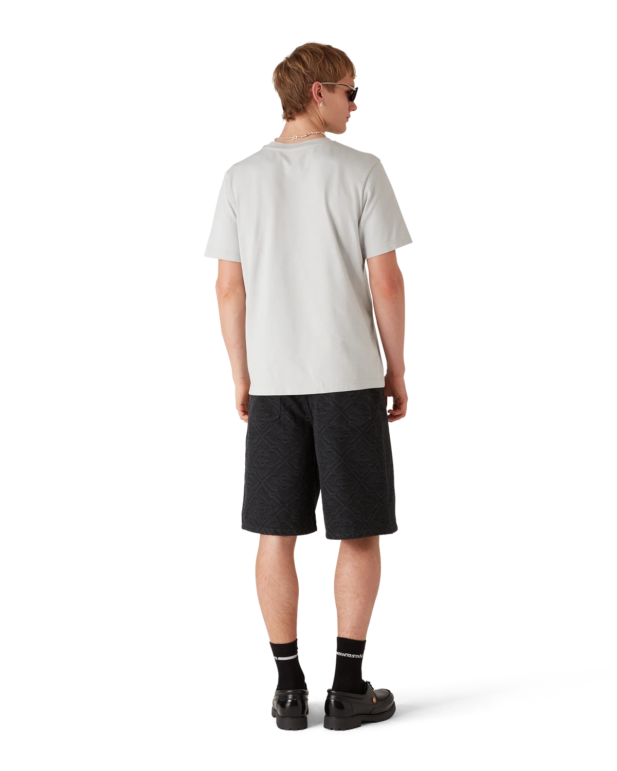 CASABLANCA GREY DIAMOND LOGO SHORT SLEEVE T-SHIRT — vista 3