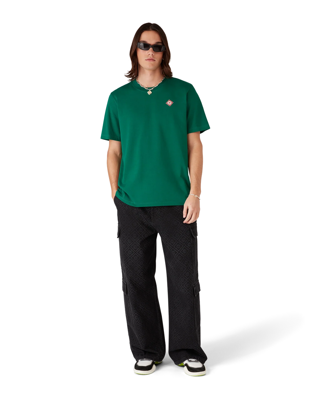 CASABLANCA EVERGREEN DIAMOND LOGO SHORT SLEEVE T-SHIRT — vista 2