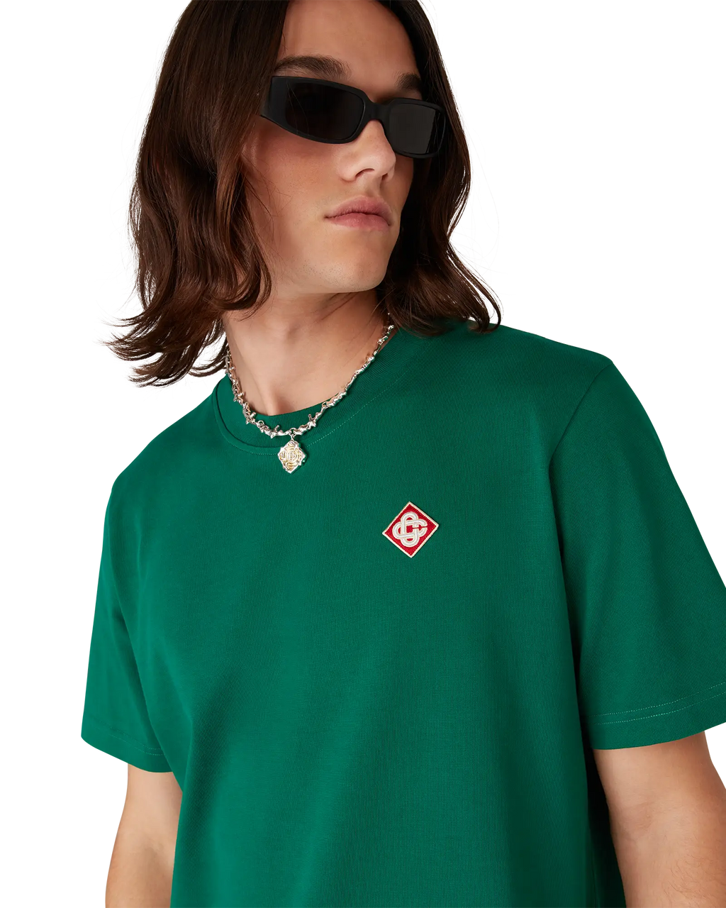CASABLANCA EVERGREEN DIAMOND LOGO SHORT SLEEVE T-SHIRT — vista 5