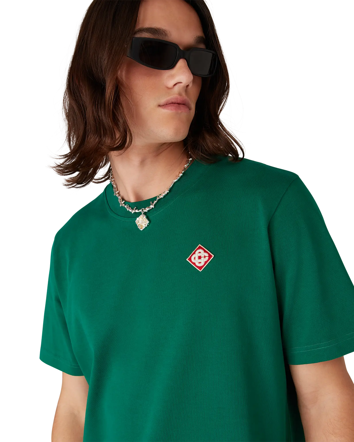 CASABLANCA EVERGREEN DIAMOND LOGO SHORT SLEEVE T-SHIRT — vista 5