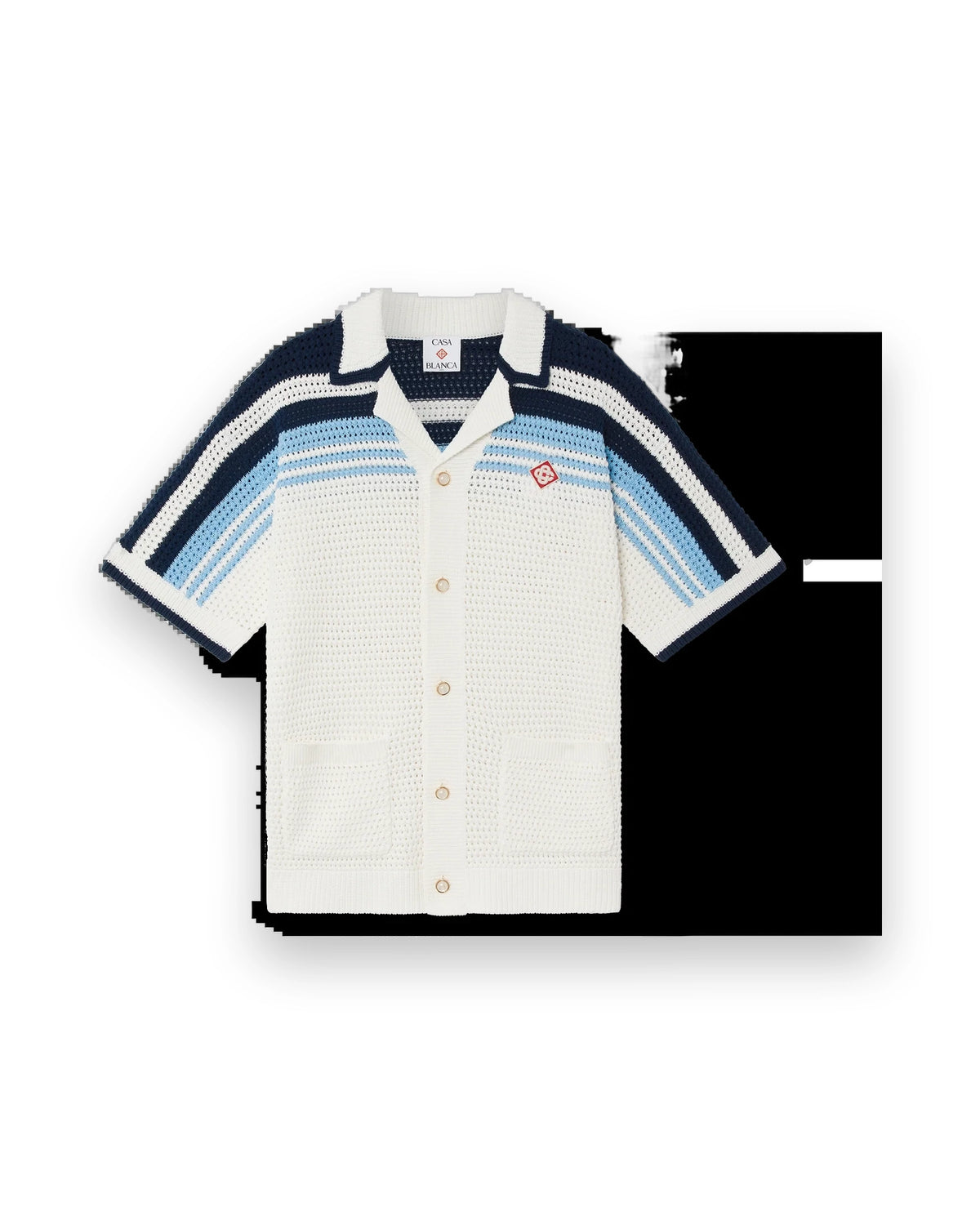CASABLANCA TENNIS COTTON CROCHET SHORT SLEEVE SHIRT