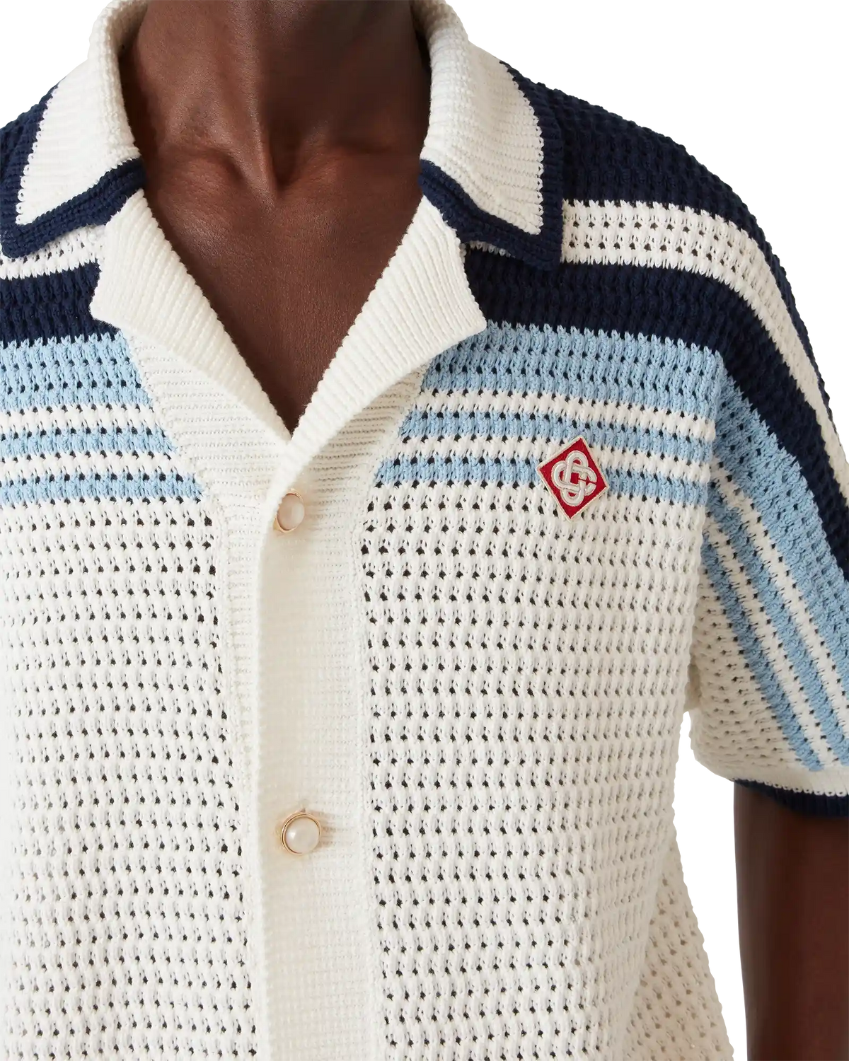 CASABLANCA TENNIS COTTON CROCHET SHORT SLEEVE SHIRT — vista 5