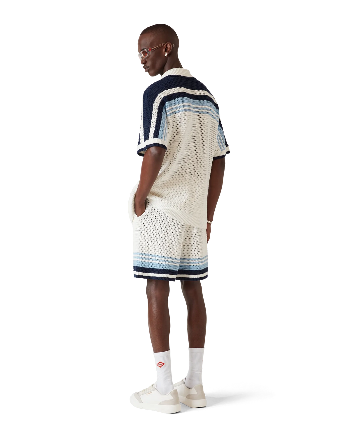 CASABLANCA TENNIS COTTON CROCHET SHORTS — vista 3