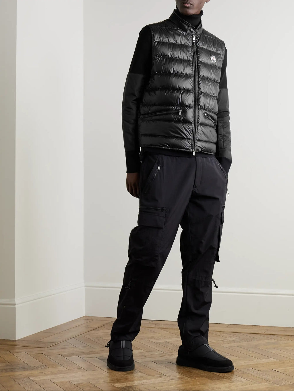MONCLER GUI LOGO-APPLIQUÉD QUILTED SHELL DOWN GILET