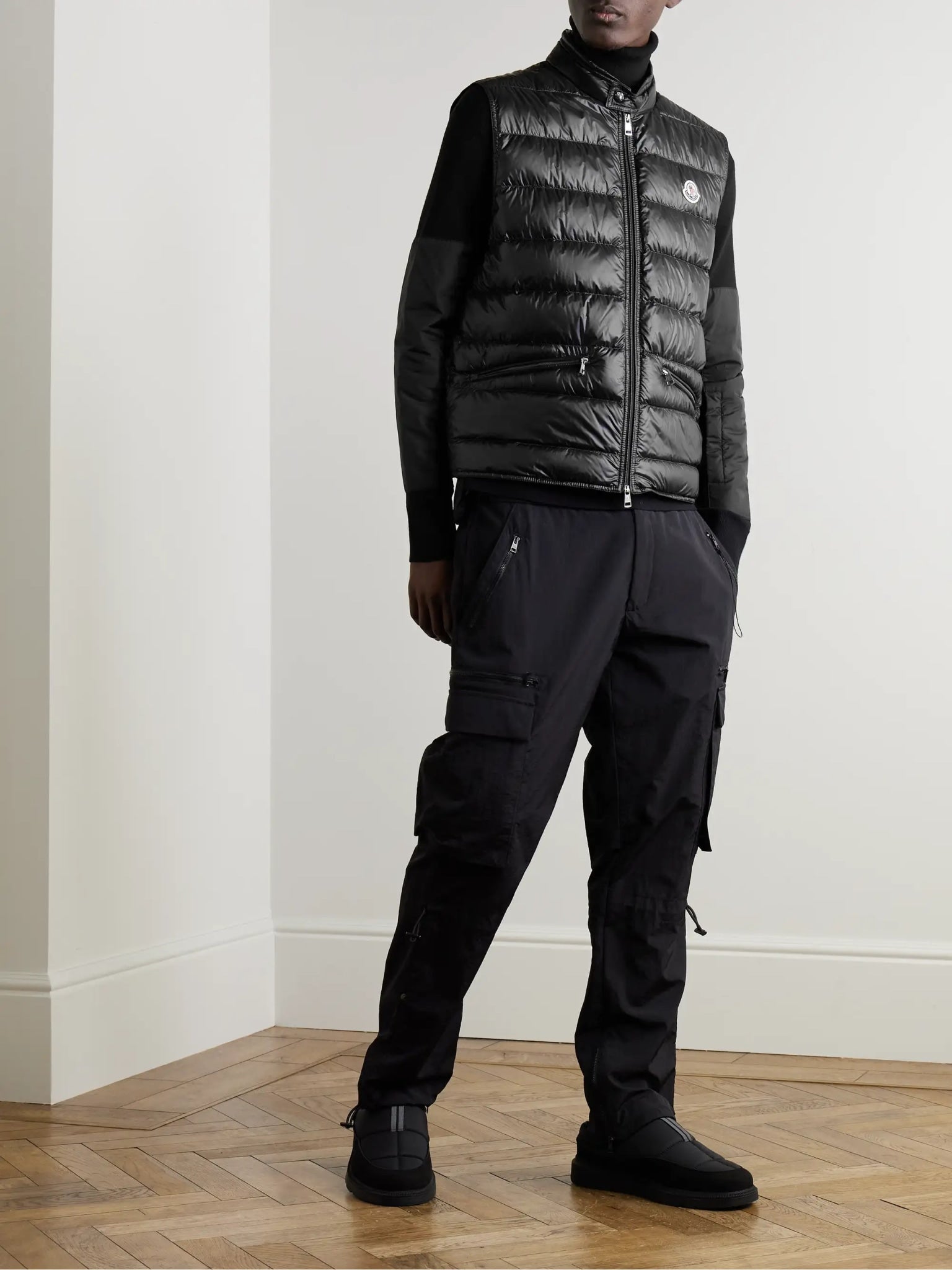 MONCLER GUI LOGO-APPLIQUÉD QUILTED SHELL DOWN GILET