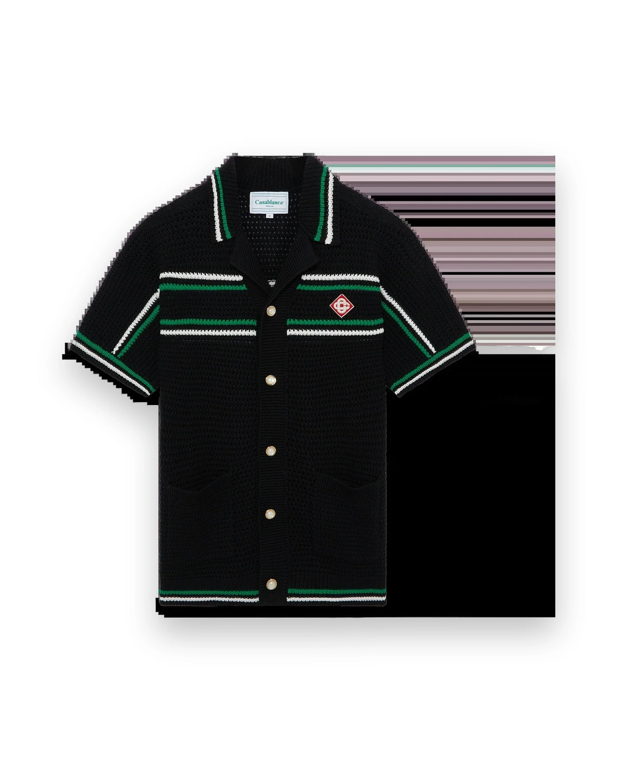 CASABLANCA TENNIS SHORT SLEEVE CROCHET SHIRT