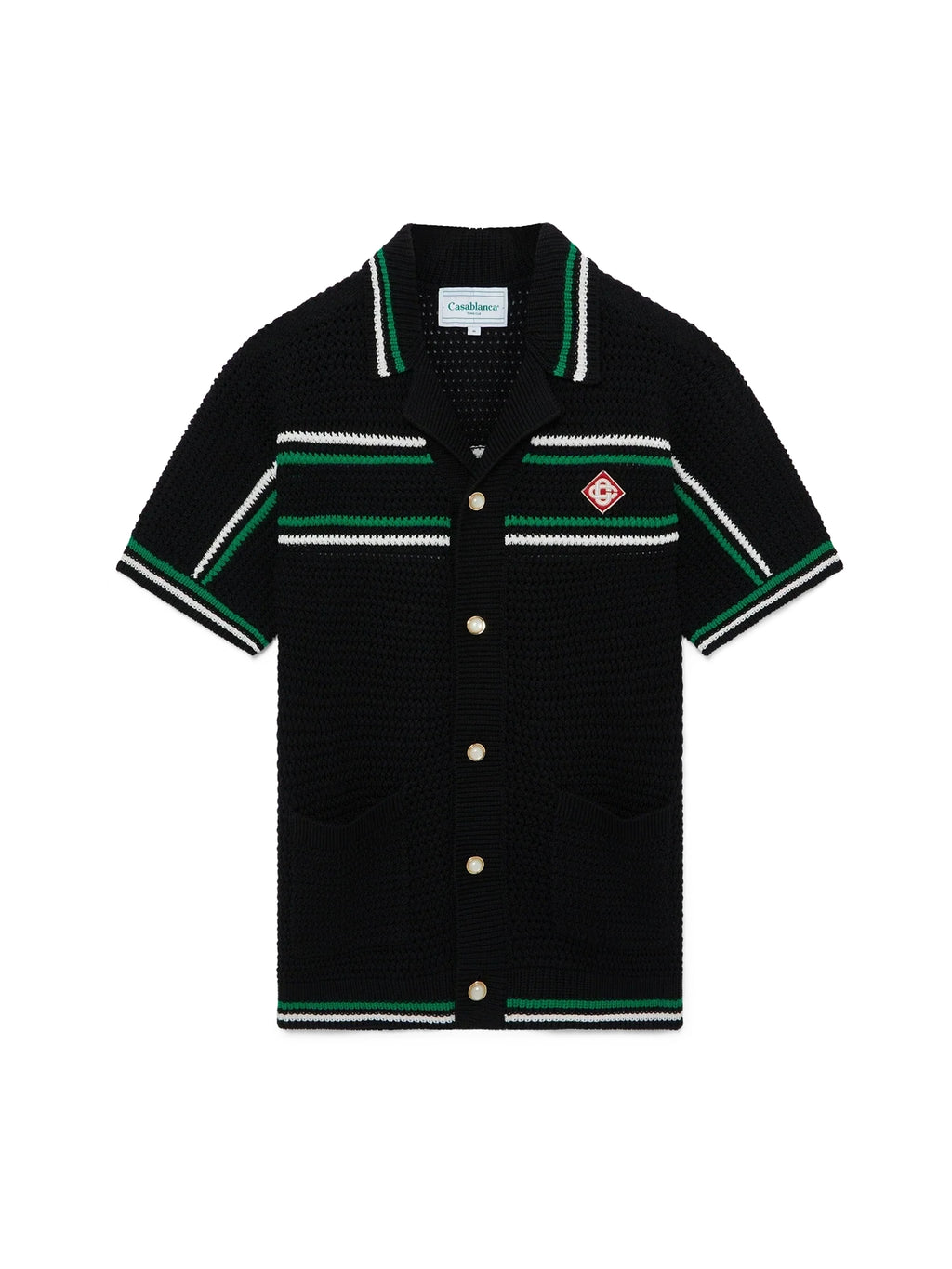 CASABLANCA TENNIS SHORT SLEEVE CROCHET SHIRT