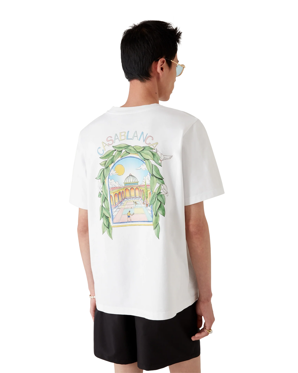 CASABLANCA L'ARCHE DE TENNIS SHORT SLEEVE T-SHIRT — vista 4