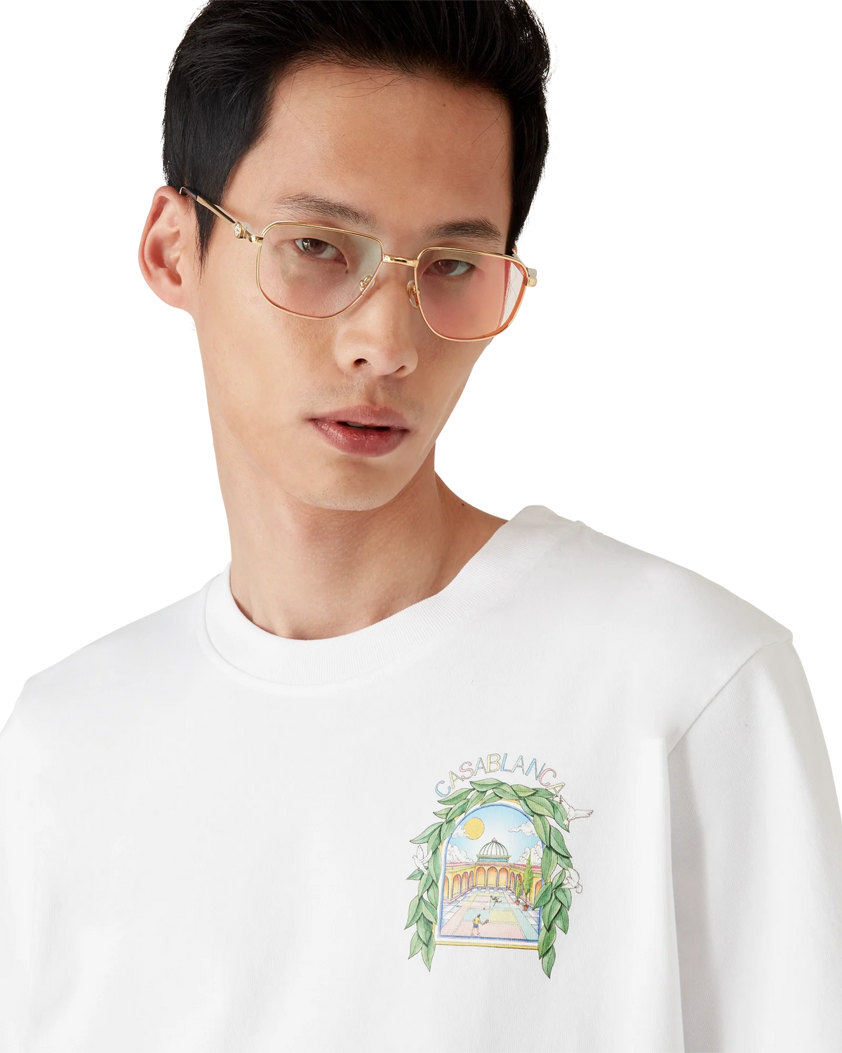 CASABLANCA L'ARCHE DE TENNIS SHORT SLEEVE T-SHIRT — vista 5