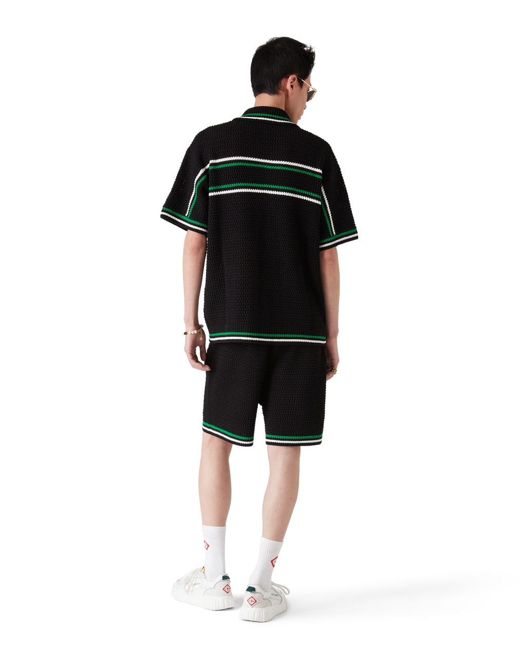 CASABLANCA TENNIS SHORT SLEEVE CROCHET SHIRT — vista 3