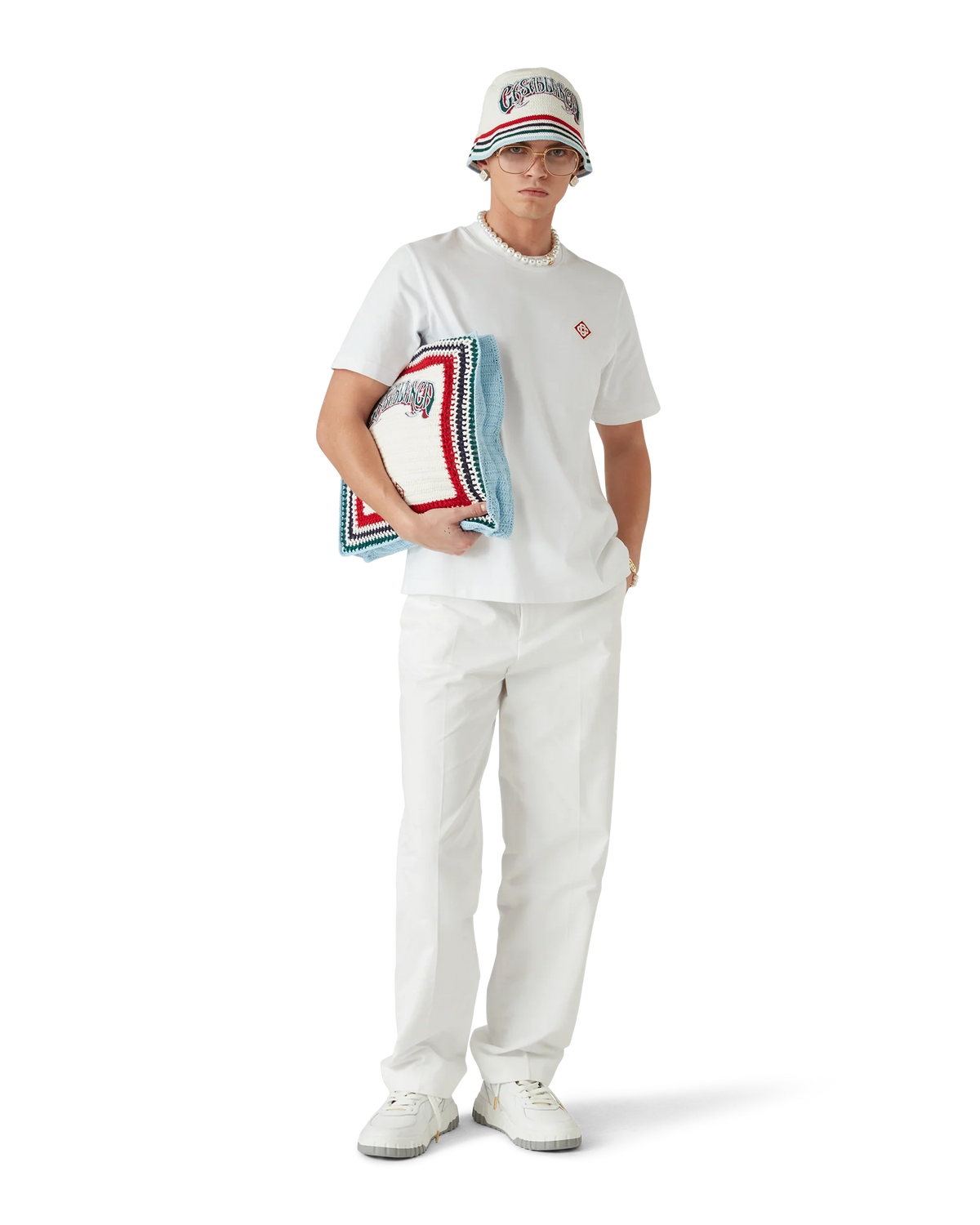 CASABLANCA WHITE DIAMOND LOGO SHORT SLEEVE T-SHIRT — vista 2