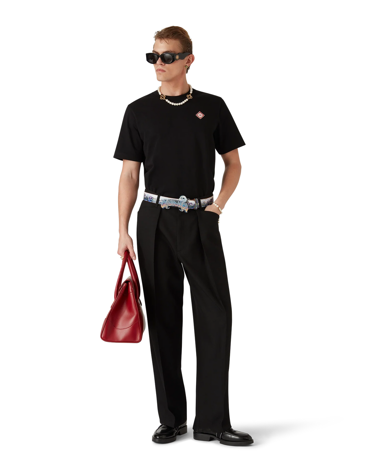 CASABLANCA BLACK DIAMOND LOGO SHORT SLEEVE T-SHIRT — vista 2