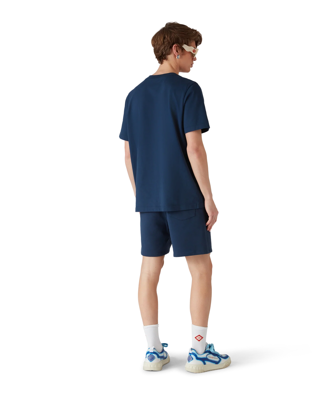 CASABLANCA NAVY DIAMOND LOGO SHORT SLEEVE T-SHIRT — vista 3