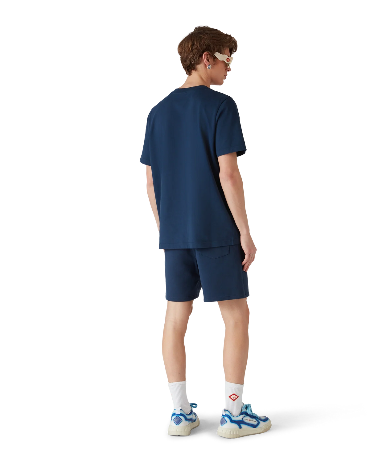 CASABLANCA NAVY DIAMOND LOGO SHORT SLEEVE T-SHIRT — vista 3