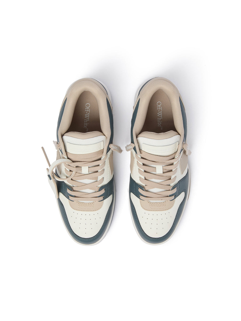 OFF-WHITE OUT OF OFFICE SNEAKERS SLATE GREEN/BEIGE — vista 4