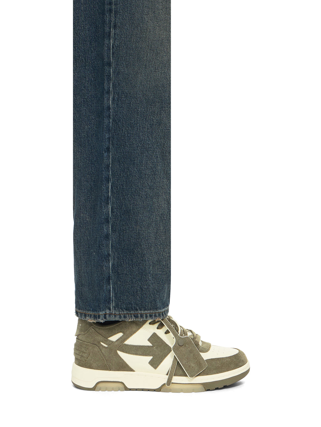 OFF-WHITE OUT OF OFFICE SNEAKERS CREAM/M.GREEN — vista 2