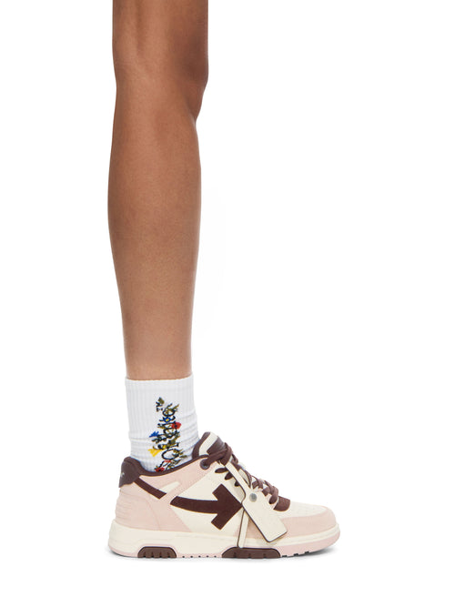 OFF-WHITE OUT OF OFFICE SNEAKERS PINK/DARK BROWN — vista 2