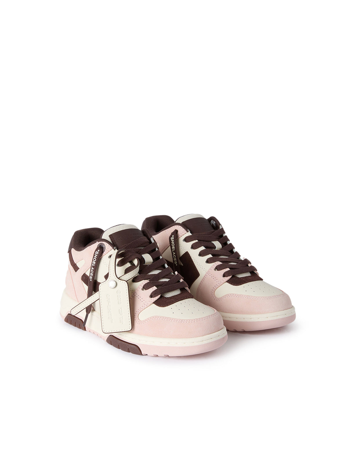 OFF-WHITE OUT OF OFFICE SNEAKERS PINK/DARK BROWN — vista 3