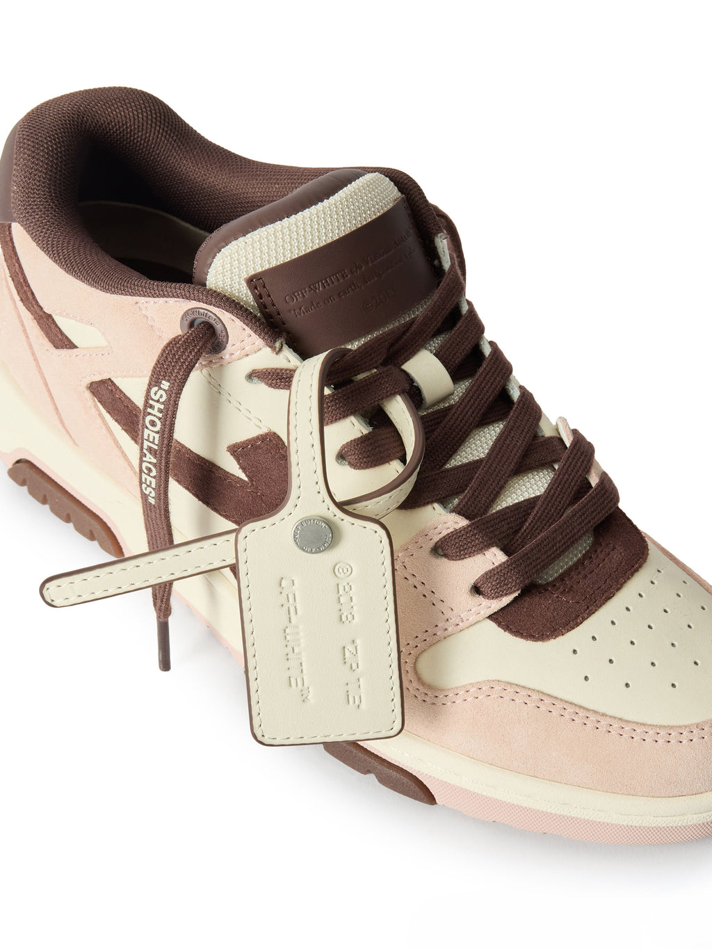 OFF-WHITE OUT OF OFFICE SNEAKERS PINK/DARK BROWN — vista 6