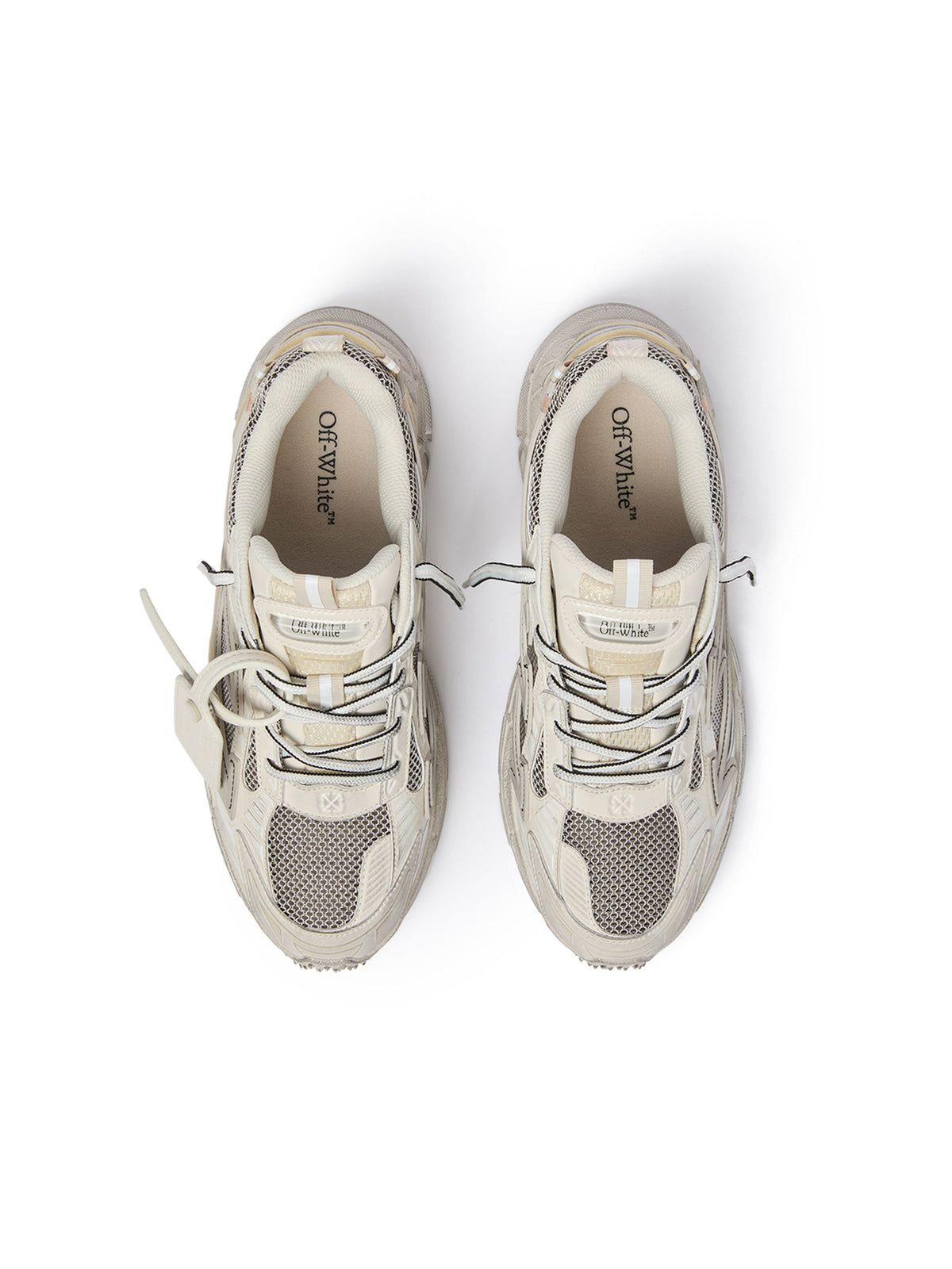 OFF-WHITE BE RIGHT BACK WORN OUT SNEAKERS BEIGE/GREY — vista 3