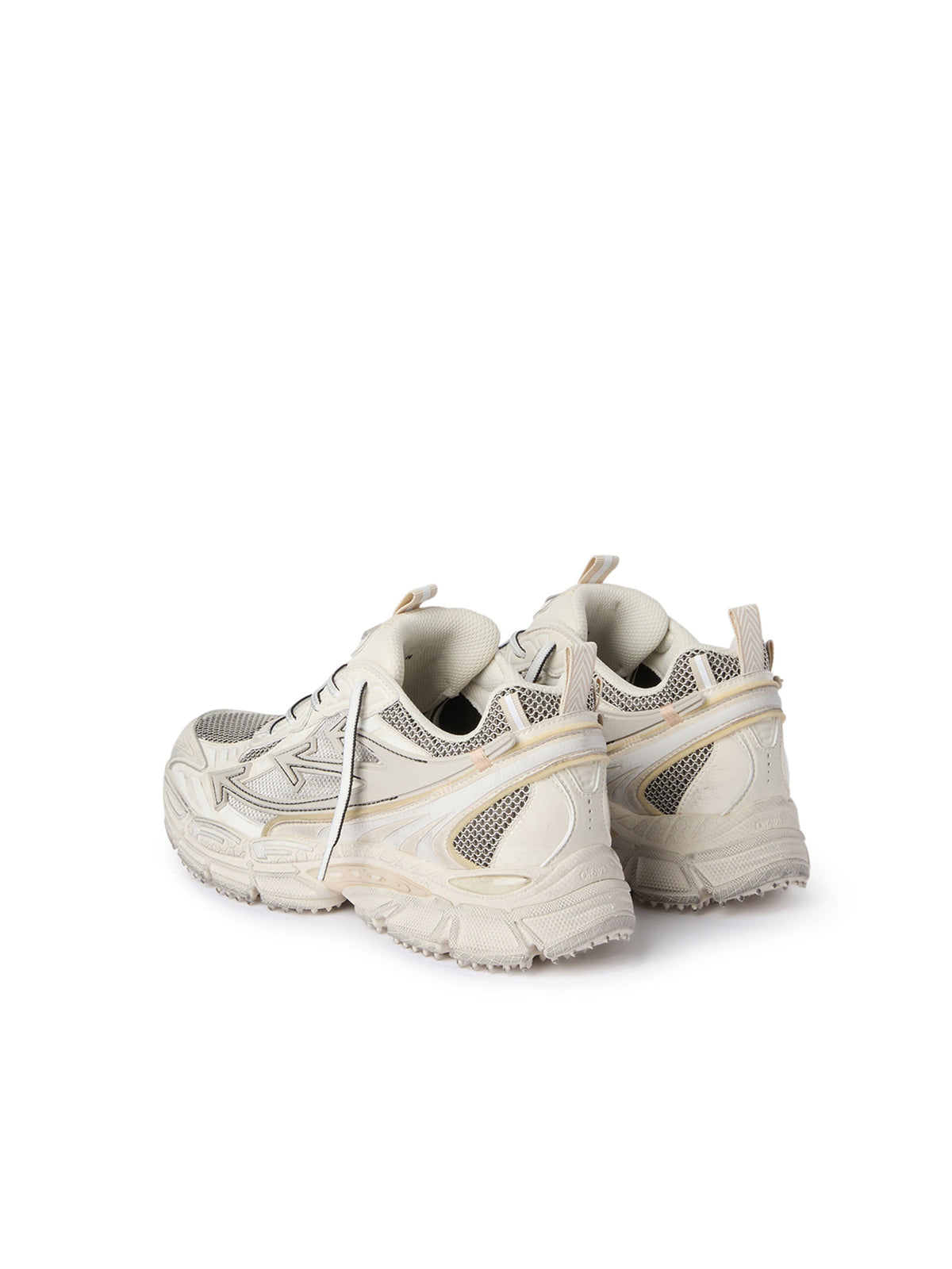 OFF-WHITE BE RIGHT BACK WORN OUT SNEAKERS BEIGE/GREY — vista 4