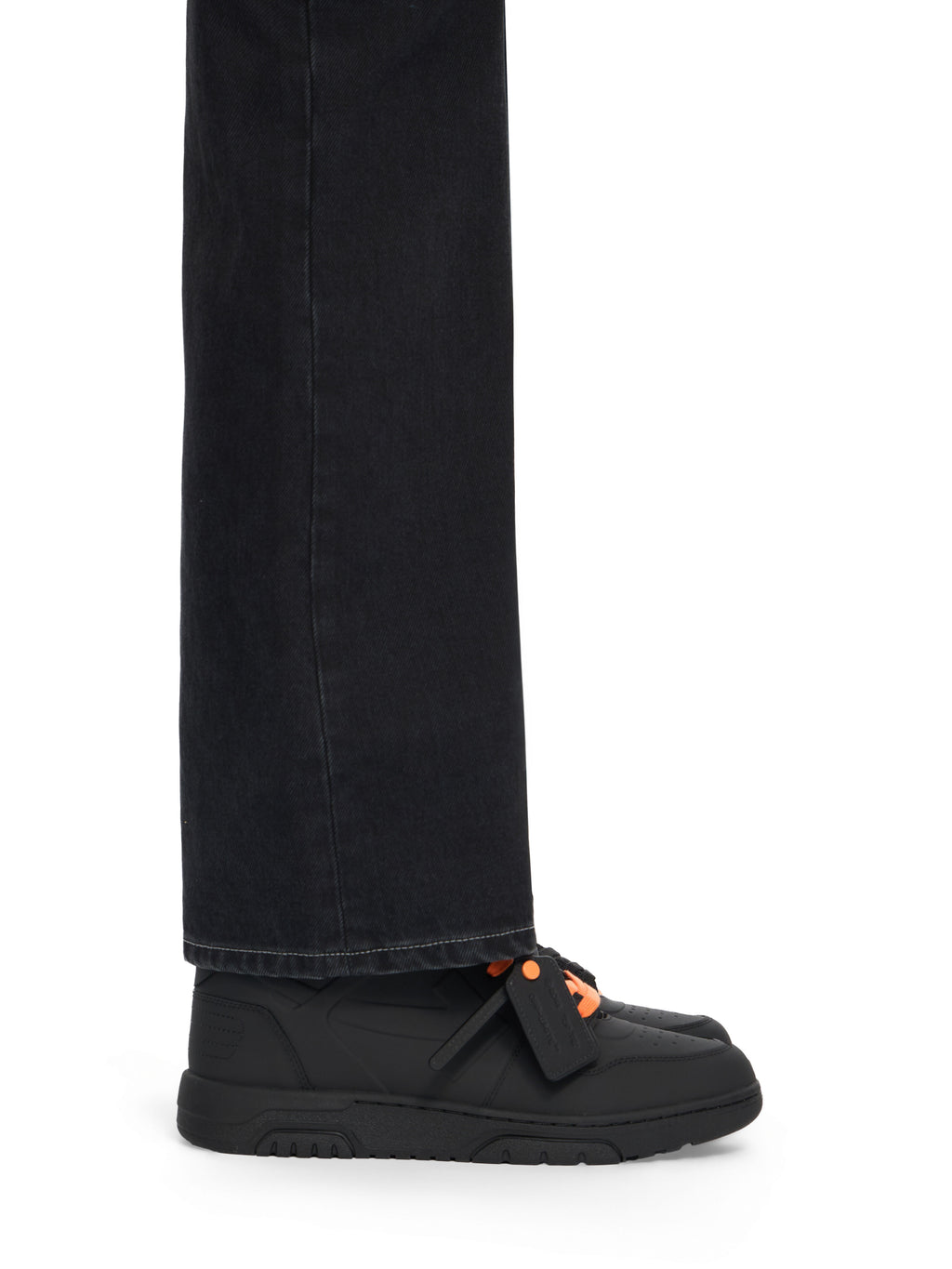 OFF-WHITE OUT OF OFFICE MOLDED SNEAKERS BLACK/ORANGE — vista 2