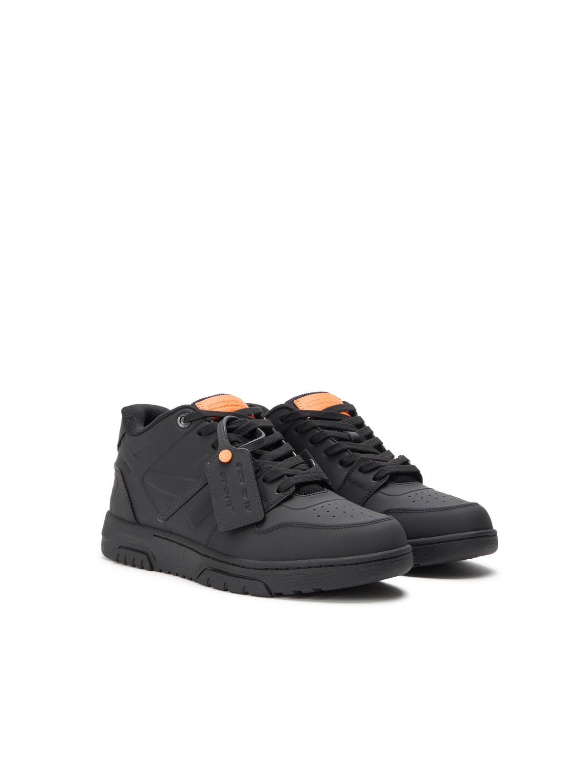 OFF-WHITE OUT OF OFFICE MOLDED SNEAKERS BLACK/ORANGE — vista 3