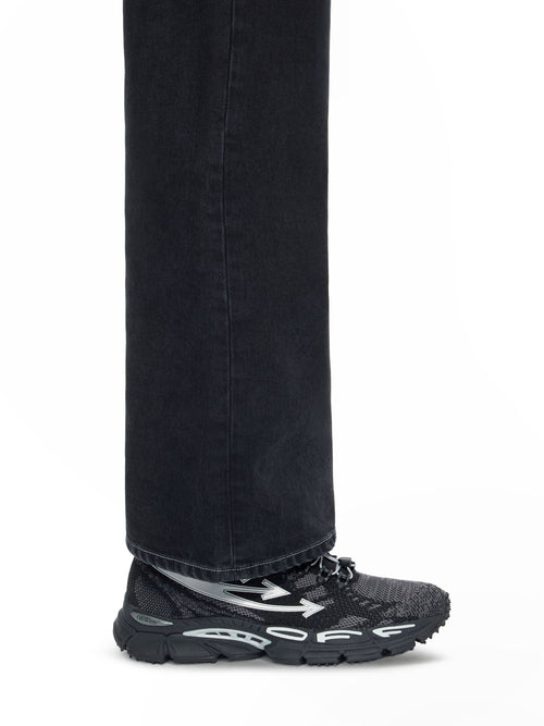 OFF-WHITE BE RIGHT BACK KNIT SNEAKERS BLACK/SILVER — vista 2