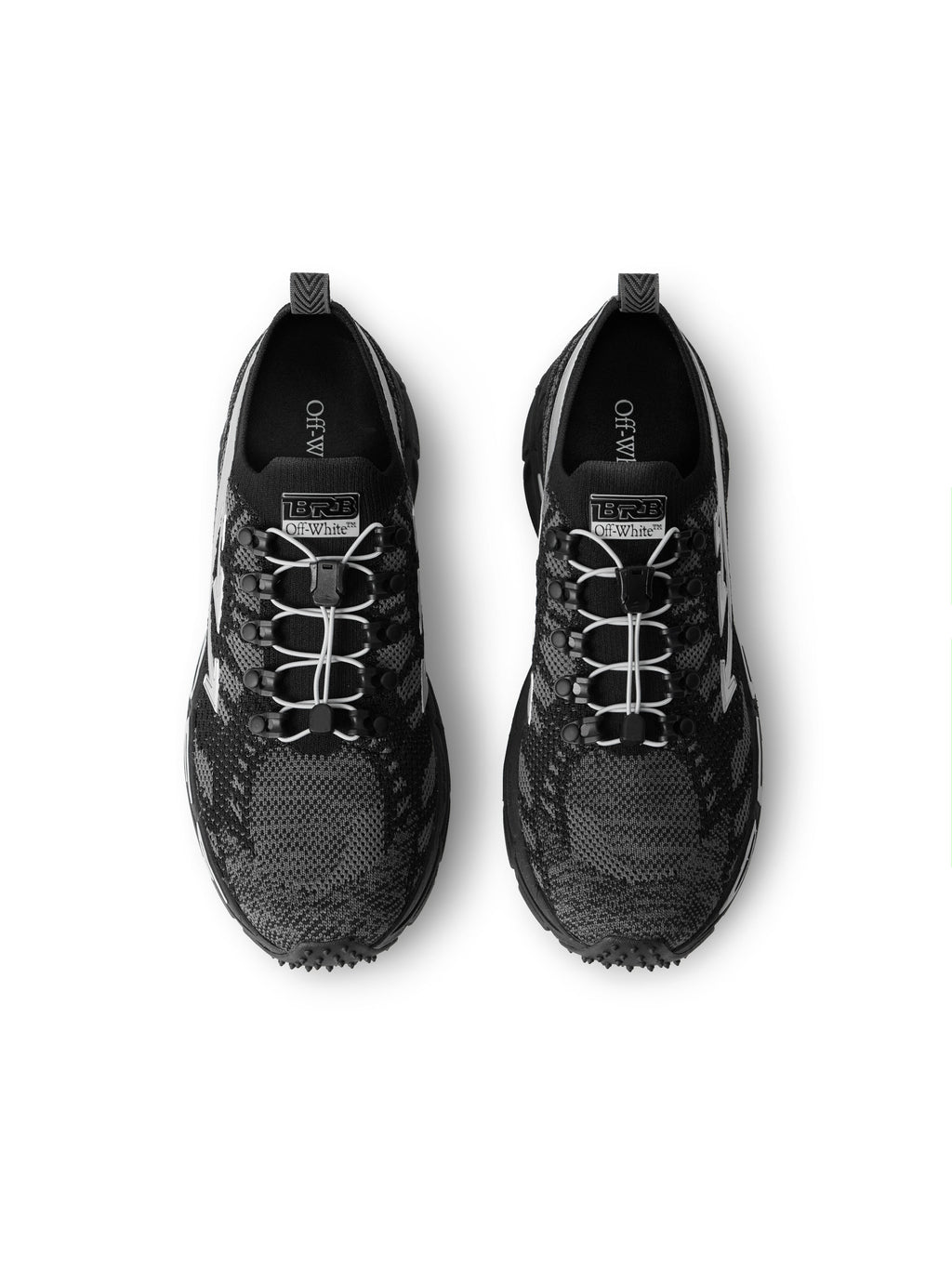 OFF-WHITE BE RIGHT BACK KNIT SNEAKERS BLACK/SILVER — vista 4