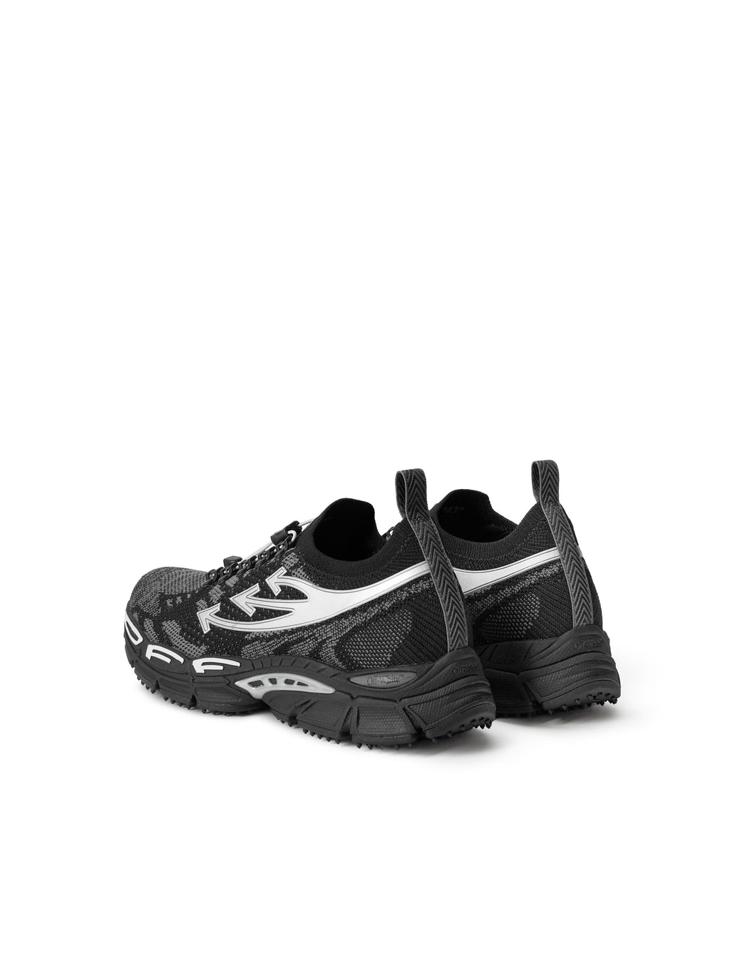 OFF-WHITE BE RIGHT BACK KNIT SNEAKERS BLACK/SILVER — vista 5