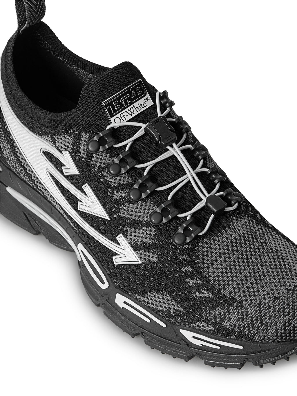 OFF-WHITE BE RIGHT BACK KNIT SNEAKERS BLACK/SILVER — vista 6