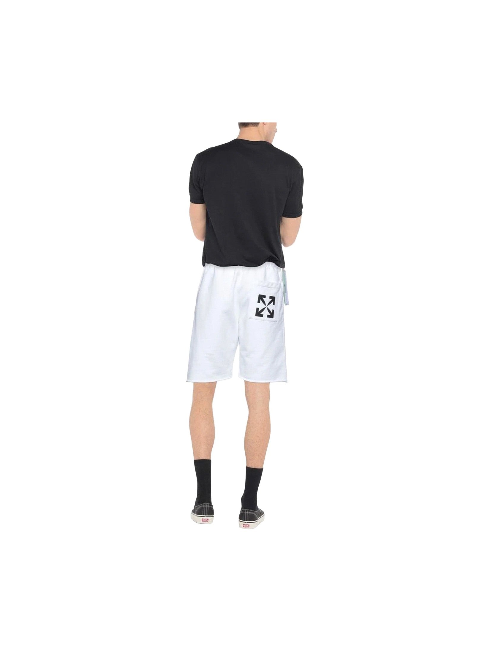 OFF WHITE ARROW COTTON WHITE SWEATSHORT