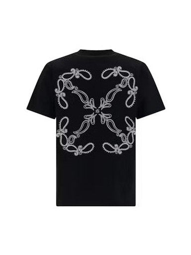 OFF-WHITE BANDANA EMBROIDERED T-SHIRT BLACK