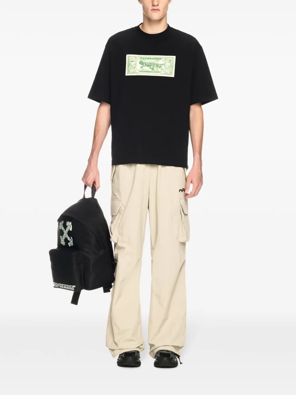 OFF WHITE BANKNOTE ARROW SKATE BLACK T-SHIRT