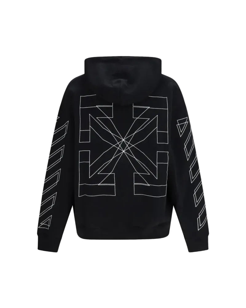 OFF-WHITE BLACK BIG DOUBLE ARROW SKATE HOODIE