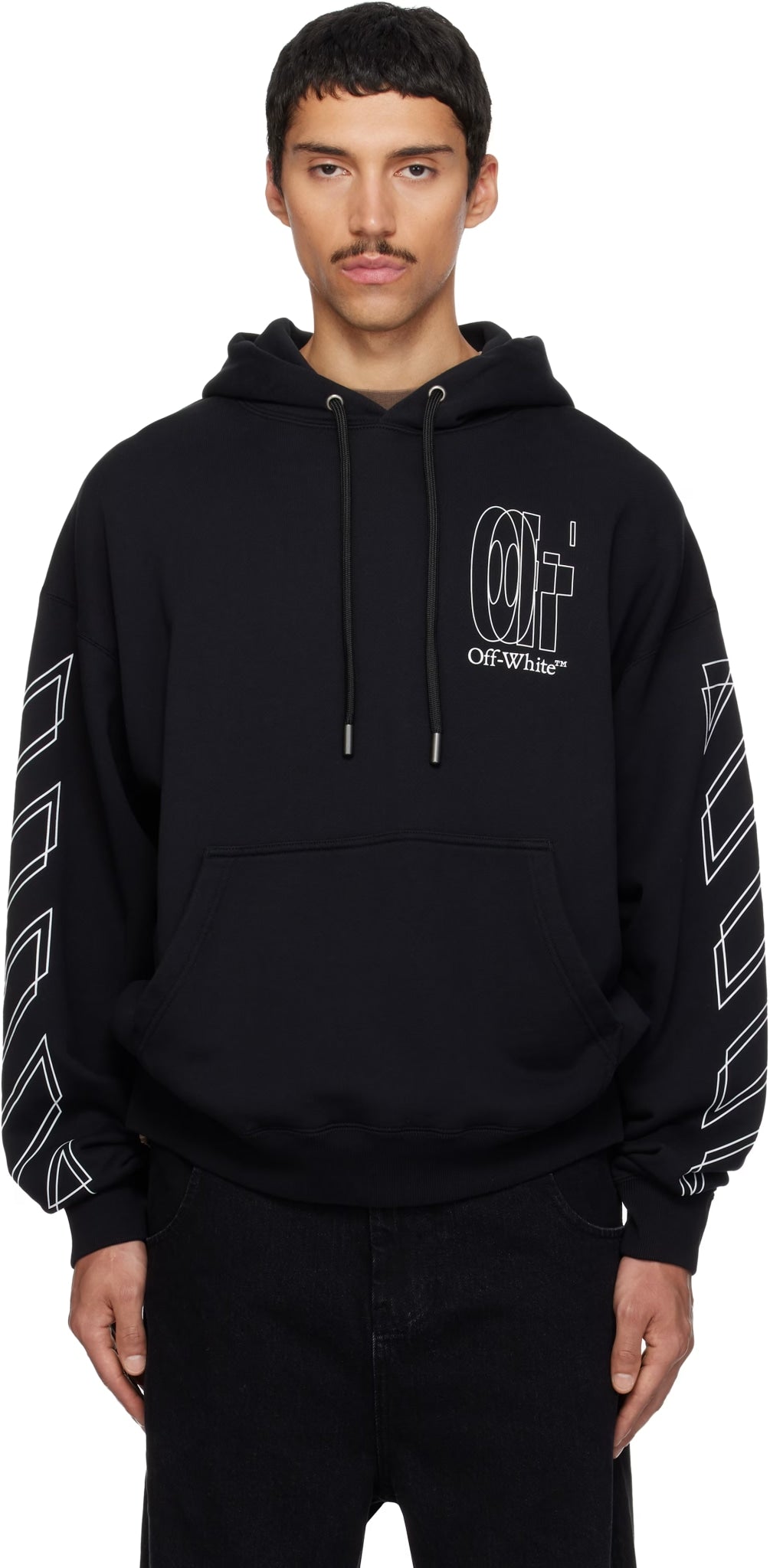 OFF-WHITE BLACK BIG DOUBLE ARROW SKATE HOODIE
