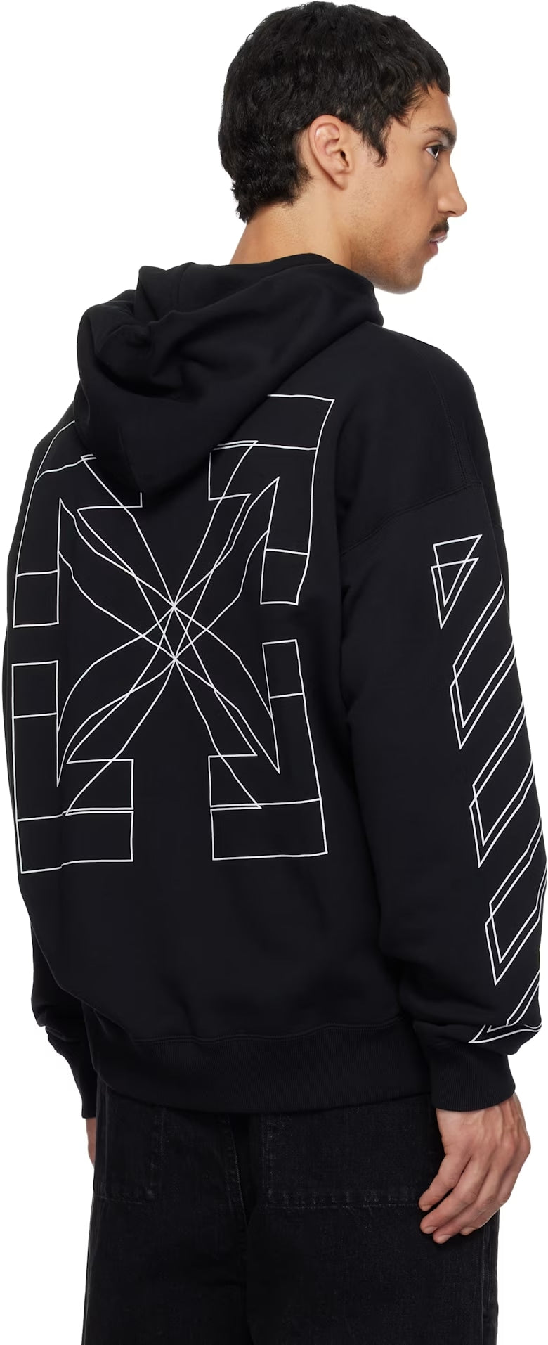 OFF-WHITE BLACK BIG DOUBLE ARROW SKATE HOODIE