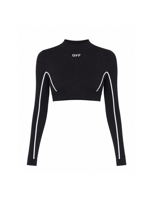 OFF-WHITE BLACK OFF STAMP SEAMLESS CROP TOP