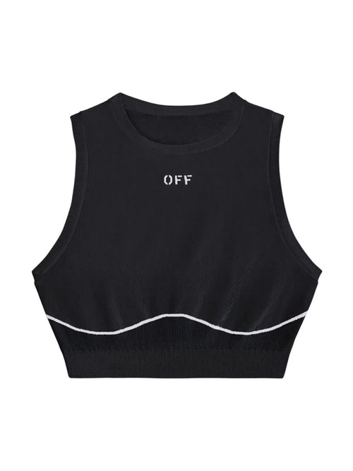 OFF-WHITE BLACK 'OFF' STAMP SEAMLESS TANK TOP