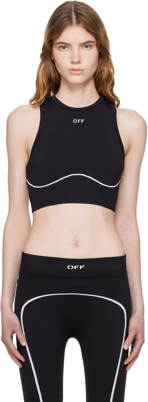 OFF-WHITE BLACK 'OFF' STAMP SEAMLESS TANK TOP
