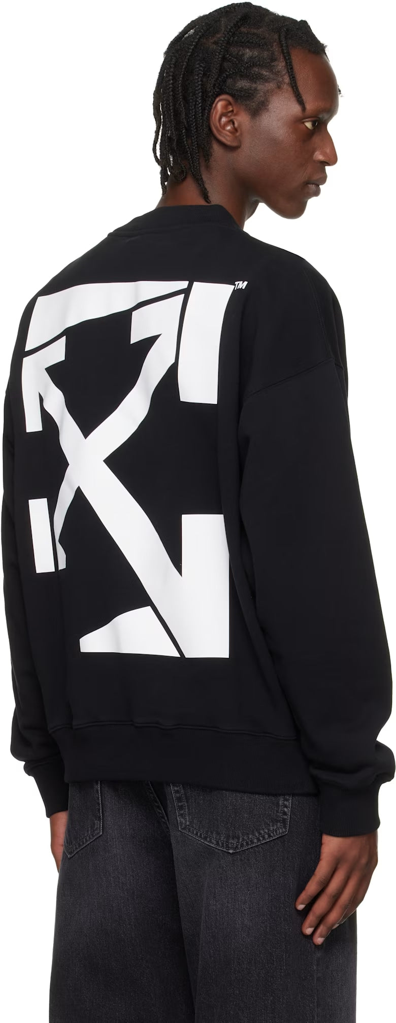 OFF-WHITE BLACK RUN ARROW SKATE CREWNECK SWEATSHIRT