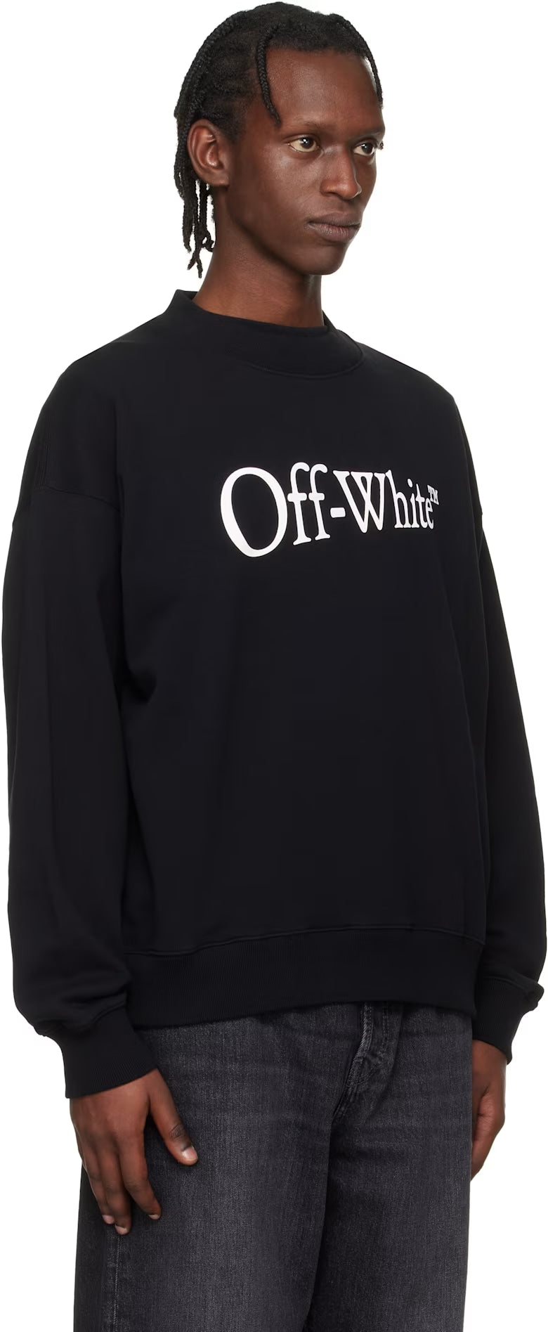 OFF-WHITE BLACK RUN ARROW SKATE CREWNECK SWEATSHIRT